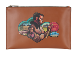 Christian Dior On The Road Zipped Pouch, Leather, Brown, 29BO1201, 3*